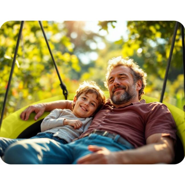 Leagan tip cuib pentru copii xxl, 100 cm, 150 kg, neo-sport 1083, galben edeedi1083