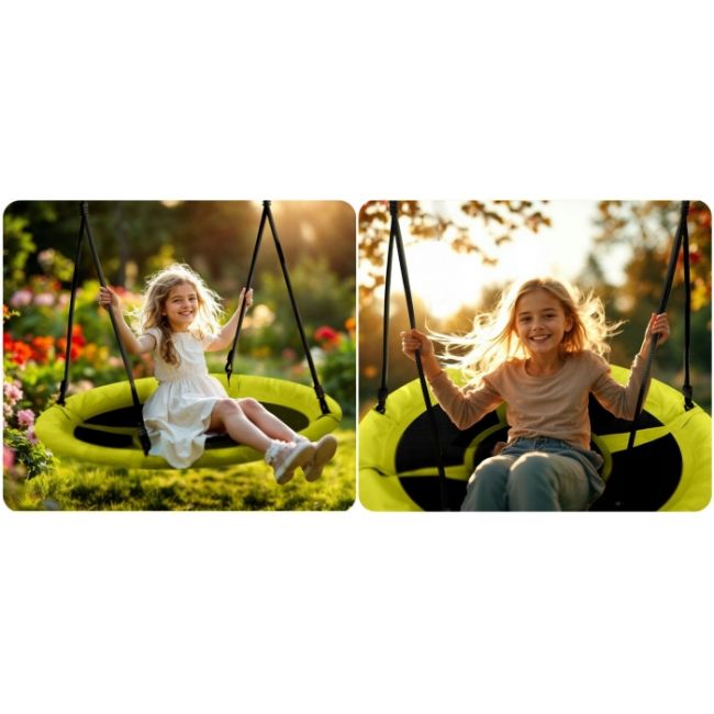 Leagan tip cuib pentru copii xxl, 100 cm, 150 kg, neo-sport 1083, galben edeedi1083