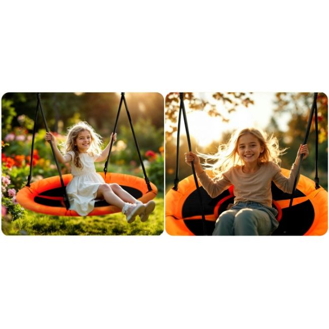 Leagan tip cuib pentru copii xxl, 100 cm, 150 kg, neo-sport 1084, portocaliu edeedi1084