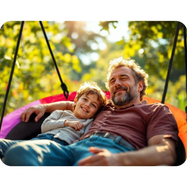 Leagan tip cuib pentru copii xxl, 100 cm, 150 kg, neo-sport 1085, multicolor edeedi1085m