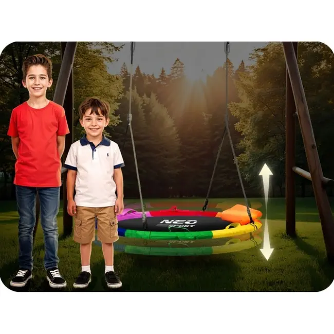 Leagan tip cuib pentru copii xxl, 100 cm, 150 kg, neo-sport 1085, multicolor edeedi1085m