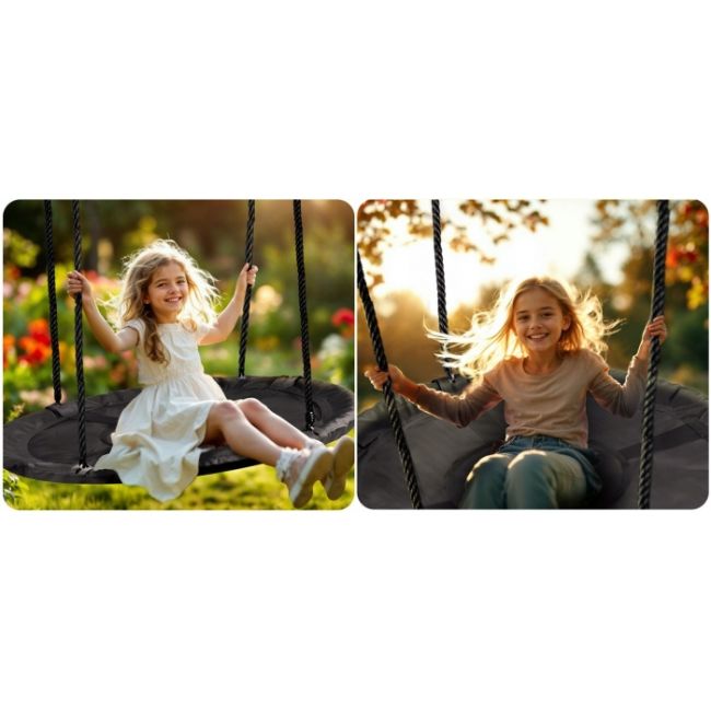 Leagan tip cuib pentru copii xxl, 100 cm, 150 kg, neo-sport 110300, negru edeedi110300