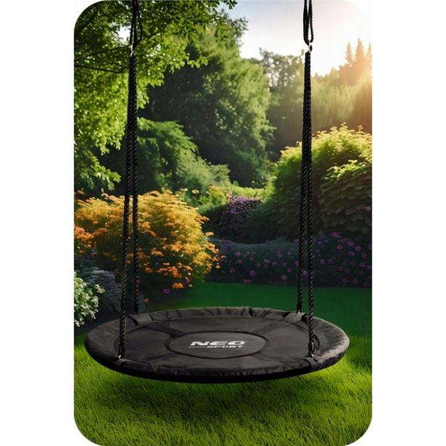 Leagan tip cuib pentru copii xxl, 100 cm, 150 kg, neo-sport 110300, negru edeedi110300