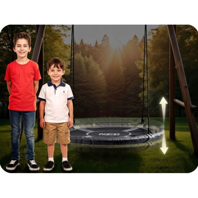 Leagan tip cuib pentru copii xxl, 100 cm, 150 kg, neo-sport 110301, gri edeedi110301