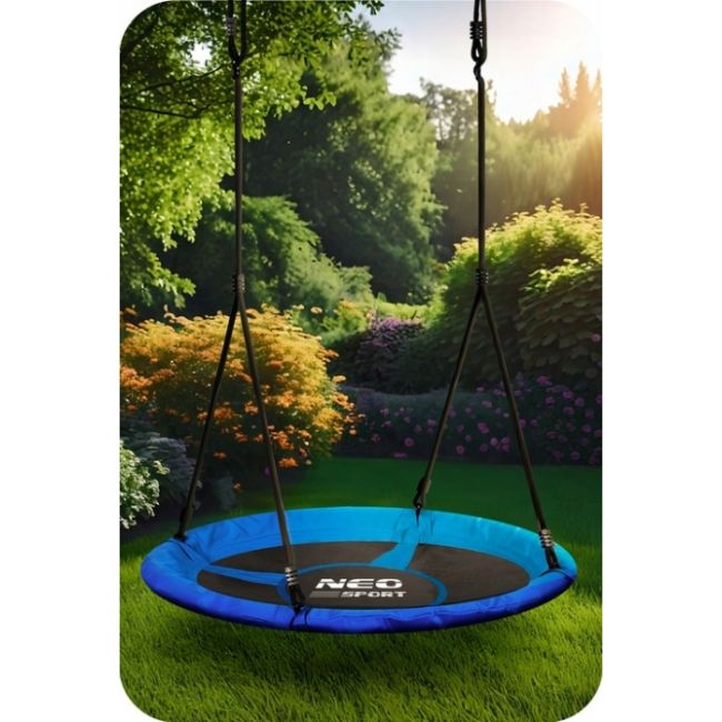 Leagan tip cuib pentru copii xxl, 110 cm, 150 kg, neo-sport 1051, albastru edeedi1051