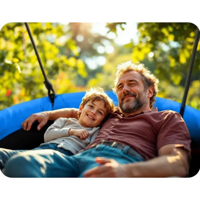 Leagan tip cuib pentru copii xxl, 110 cm, 150 kg, neo-sport 1051, albastru edeedi1051