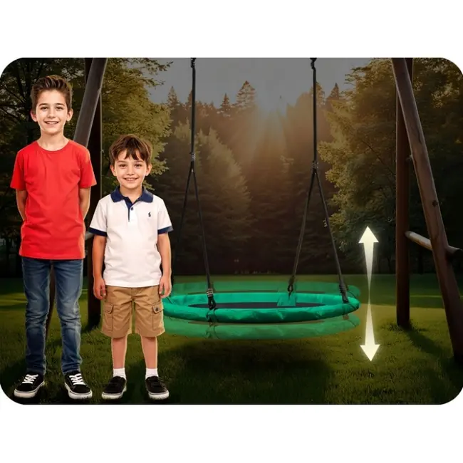 Leagan tip cuib pentru copii xxl, 110 cm, 150 kg, neo-sport 1052, verde edeedi1052