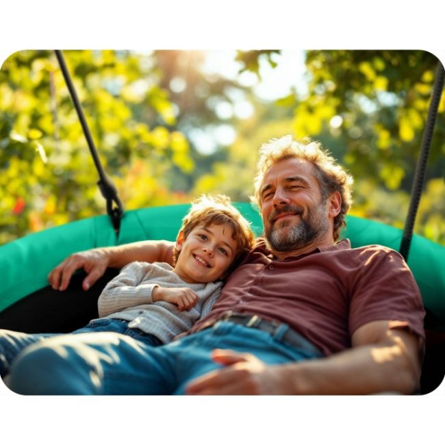 Leagan tip cuib pentru copii xxl, 110 cm, 150 kg, neo-sport 1052, verde edeedi1052