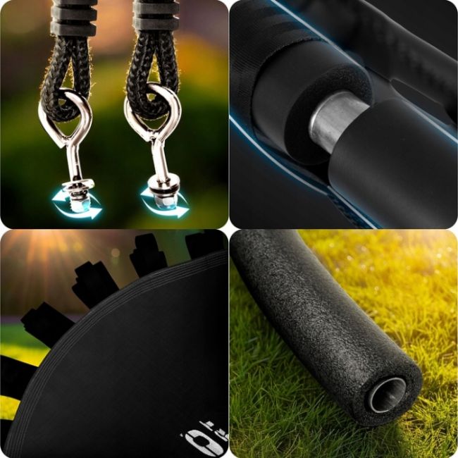 Leagan tip cuib pentru copii xxl, 110 cm, 150 kg, neo-sport 110210, negru edeedi110210
