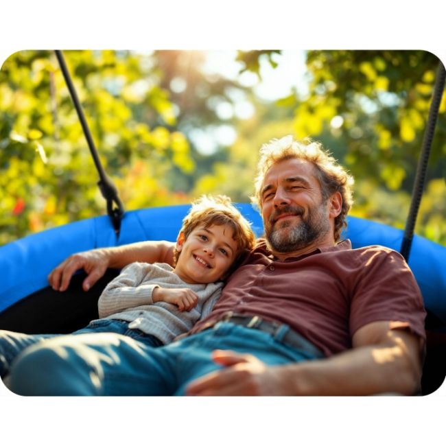 Leagan tip cuib pentru copii xxl, 120 cm, 150 kg, neo-sport 1061, albastru edeedi1061