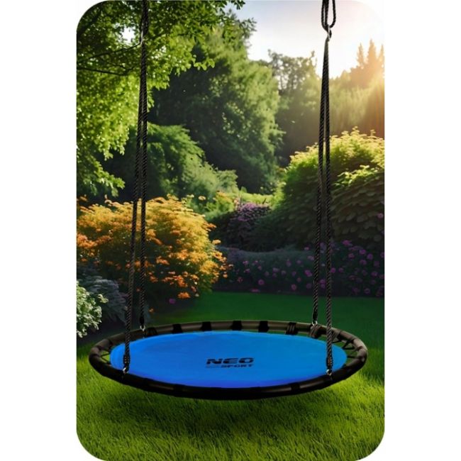 Leagan tip cuib pentru copii xxl, 120 cm, 150 kg, neo-sport 110221, albastru edeedi110221