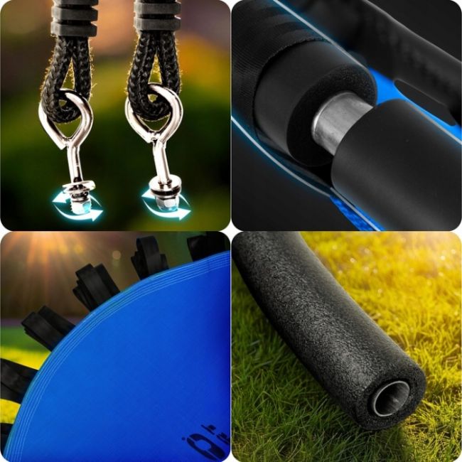 Leagan tip cuib pentru copii xxl, 120 cm, 150 kg, neo-sport 110221, albastru edeedi110221