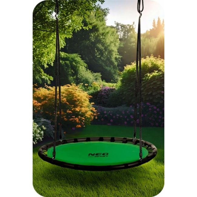 Leagan tip cuib pentru copii xxl, 120 cm, 150 kg, neo-sport 110222, verde edeedi110222