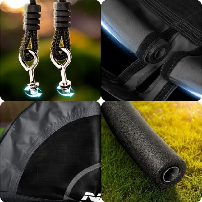 Leagan tip cuib pentru copii xxl, 120 cm, 150 kg, neo-sport 110320, negru edeedi110320