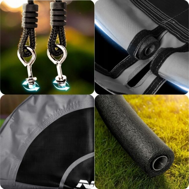 Leagan tip cuib pentru copii xxl, 120 cm, 150 kg, neo-sport 110321, gri edeedi110321