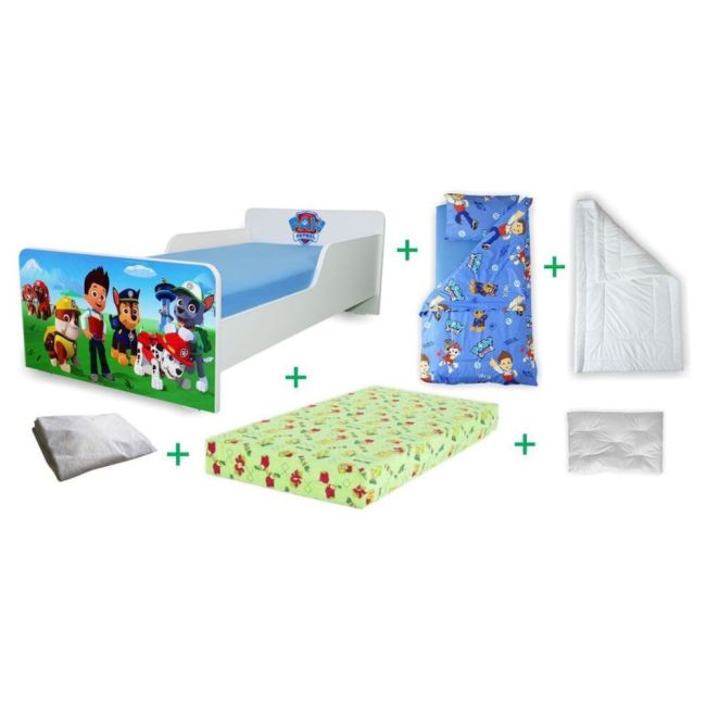 2 laterale Pat copii Paw Patrol 2-12 ani cu sertar - 2LPC-P-MK-SRT-PAW-80