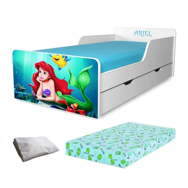 Pachet Promo Start Ariel 2-12 ani cu sertar, saltea SmartNest cu lana si husa impermeabila - PC-P-PR-ARL-SRT-80