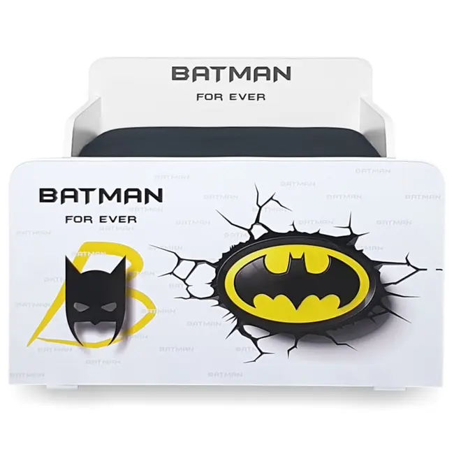 Pat baieti Start Batman 2-12 ani, cu sertar inclus si salteacu lana 160x80 - PC-P-MK-BAT-SRT-80