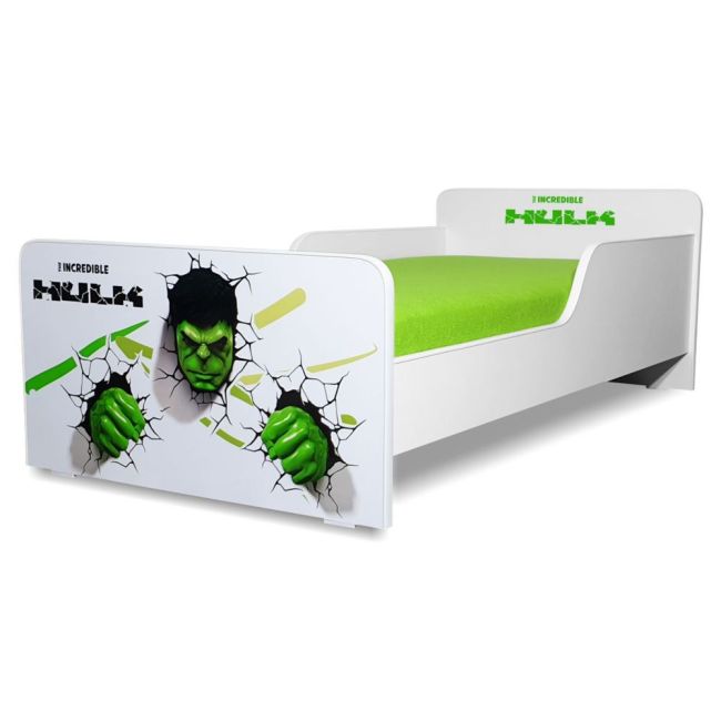 Pat Copii Hulk 2-8 Ani + Saltea 140x70x12 Cm + Husa Impermeabila - Pc-pch-pro-str-hlk-70