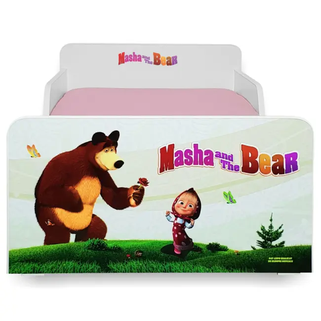 Pat Start Masha pentru copii 2-12 ani, cu saltea cu lana 160x80 inclusa - PC-P-MOK-MSH-80