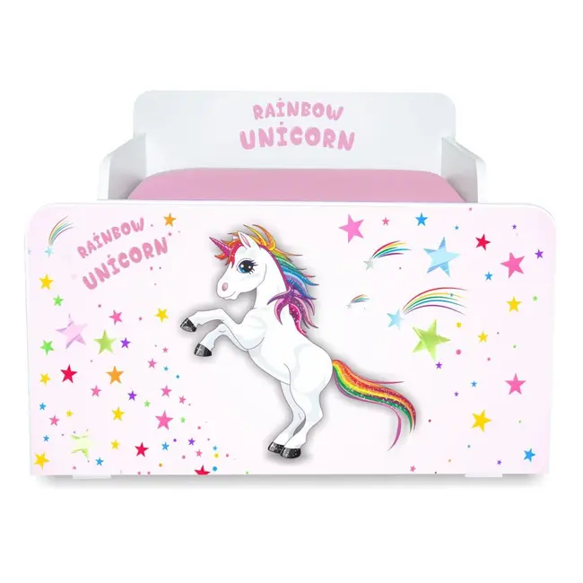 Pat pentru Fete 2-12 ani Start Unicorn cu sertar si saltea 160x80cm inclusa  - PC-P-MK-UNC-SRT-80