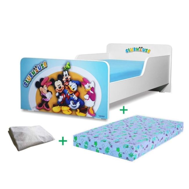 Pat Start Clubhouse Baieti 2-12 Ani + Saltea 160x80x12 Cm + Husa Impermeabila - Pc-pch-pro-str-chb-80