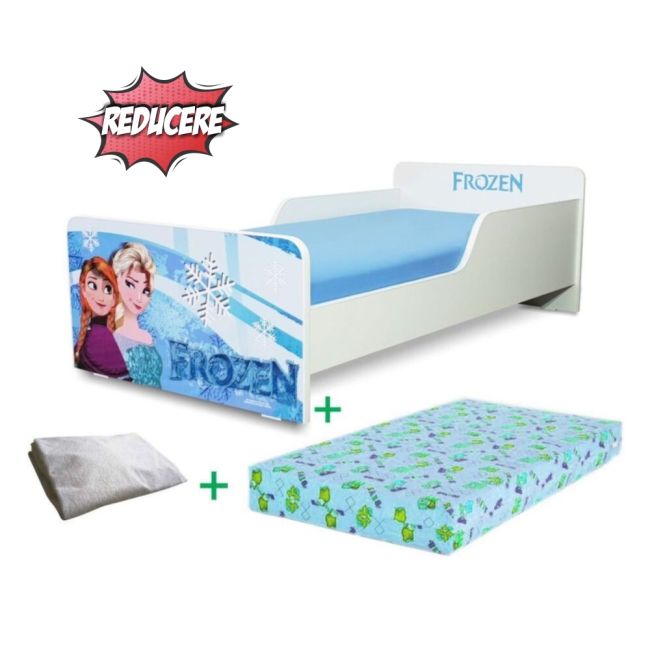 Pat Start Frozen 2-12 Ani + Saltea 160x80x12 Cm + Husa Impermeabila - Pc-pch-pro-str-frz-80