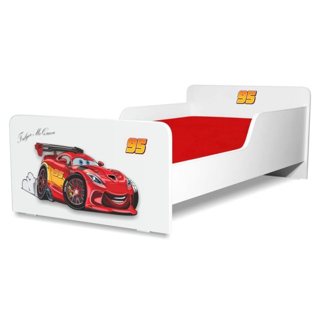 Pat Start Fulger Mcqueen 2-12 Ani + Saltea 160x80x12 Cm + Husa Impermeabila - Pc-pch-pro-str-flg-80