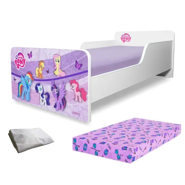 Pat Start Pony 2-8 ani + saltea SmartNest cu lana 140x70x12 cm + husa impermeabila - PC-PCH-PRO-STR-PON-70