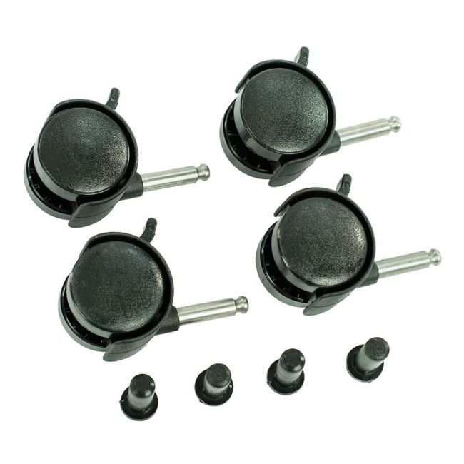 Set 4 roti, Qmini, Compatibile cu patuturile Babyneeds si Qmini, Negru BYNBABYNEEDSWHEELS_Black