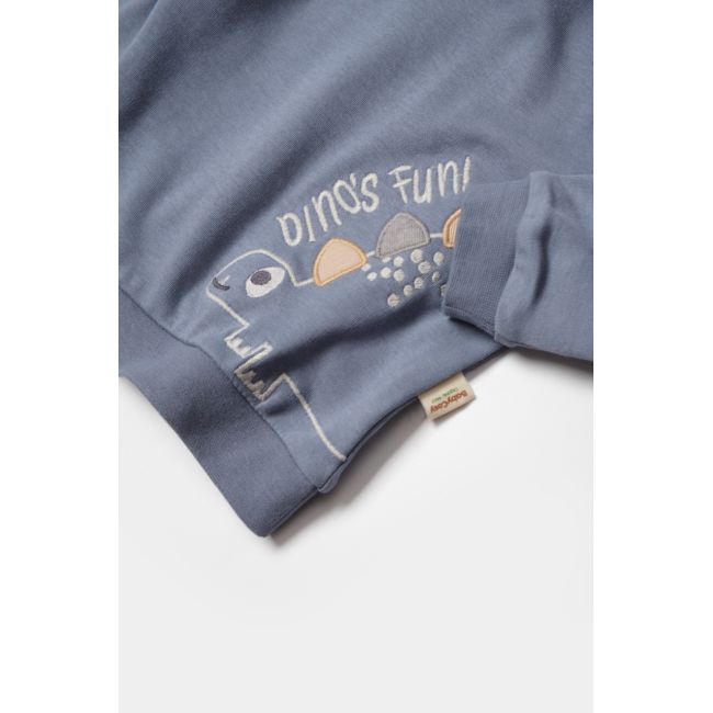 Set bluzita cu pantalon Dino, indigo, BabyCosy, 100%bumbac (Marime: 12-18 Luni) JEMBC-CSY2016-12