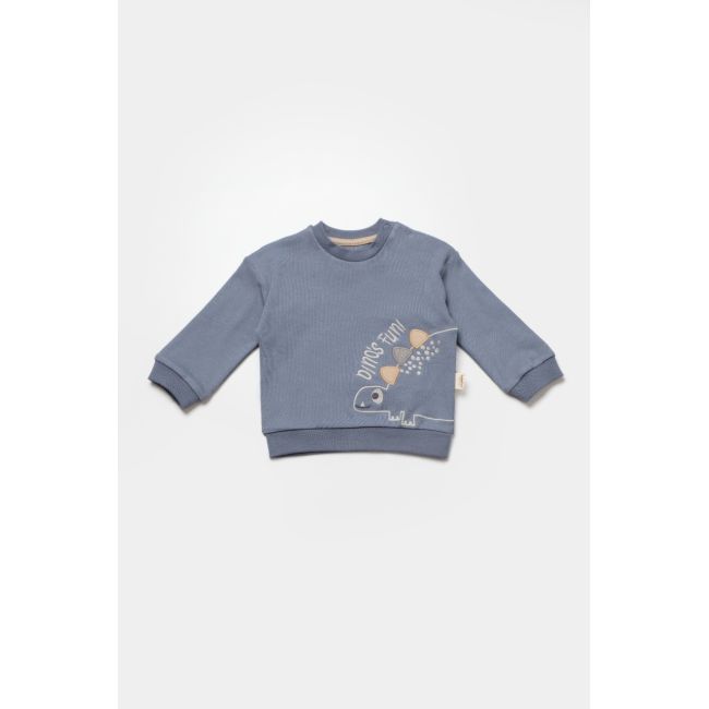 Set bluzita cu pantalon Dino, indigo, BabyCosy, 100%bumbac (Marime: 3-6 Luni) JEMBC-CSY2016-3
