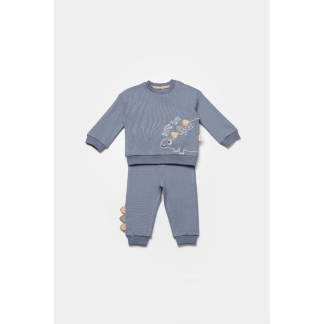 Set bluzita cu pantalon Dino, indigo, BabyCosy, 100%bumbac (Marime: 9-12 luni) JEMBC-CSY2016-9