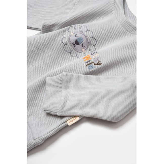 Set bluzita cu pantalon Lion, gri, BabyCosy, 100%bumbac (Marime: 6-9 luni) JEMBC-CSYW1024-6