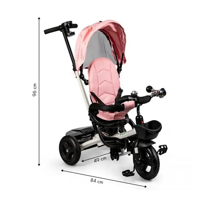 Tricicleta cu sezut reversibil ecotoys jm-311 - roz - resigilat edeedijm-311pink_resigilat