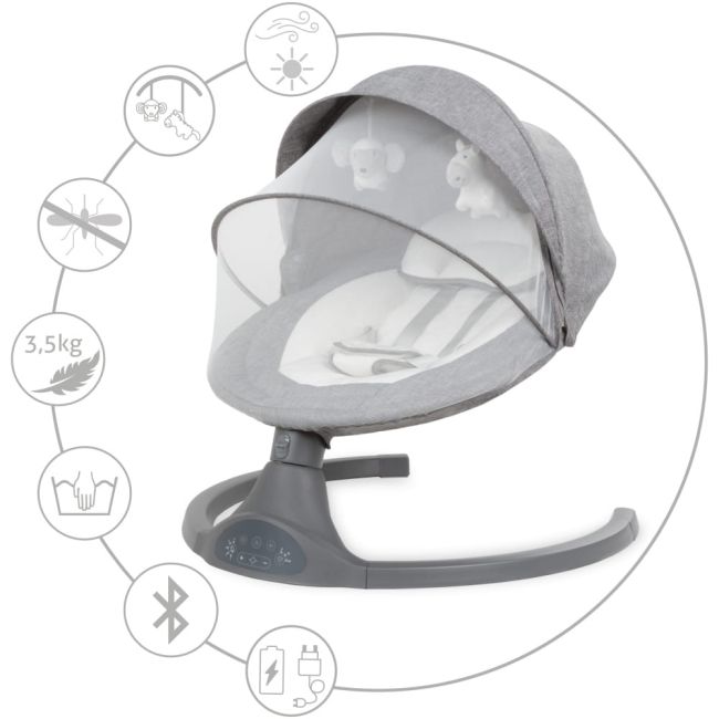 Balansoar Leagan Electric 2 In 1, Bluetooth, Plasa Insecte,  Luxi Dark Melange Pjbbuellux01a1