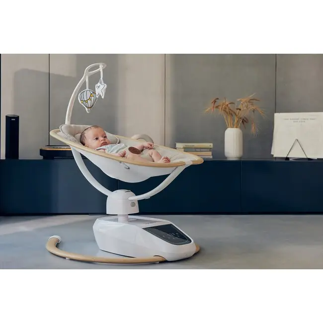 Balansoar si sezlong, Lionelo, Olivia, 2 in 1, Electric, Cu leganare 3D, 5 moduri de balansare in mai multe directii, Cu 13 melodii, Scaun pivotant la 180 grade, Reglabil, Cu arcada jucarii, Bej BYNLO-OLIVIA_BEIGE_NATURAL