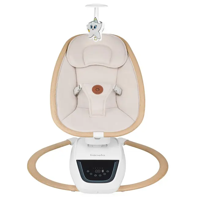 Balansoar si sezlong, Lionelo, Olivia, 2 in 1, Electric, Cu leganare 3D, 5 moduri de balansare in mai multe directii, Cu 13 melodii, Scaun pivotant la 180 grade, Reglabil, Cu arcada jucarii, Bej BYNLO-OLIVIA_BEIGE_NATURAL