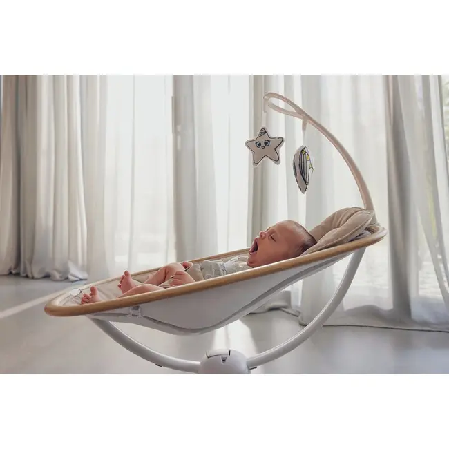 Balansoar si sezlong, Lionelo, Olivia, 2 in 1, Electric, Cu leganare 3D, 5 moduri de balansare in mai multe directii, Cu 13 melodii, Scaun pivotant la 180 grade, Reglabil, Cu arcada jucarii, Bej BYNLO-OLIVIA_BEIGE_NATURAL