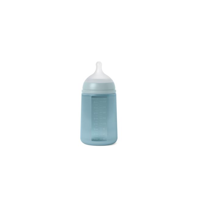 Biberon din silicon, 240ml, Colour Essence SX Pro debit mediu, albastru JEM8426420081191