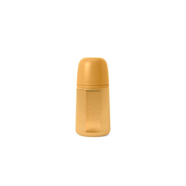 Biberon din silicon, 240ml, Colour Essence SX Pro debit mediu, galben muștar JEM8426420081177