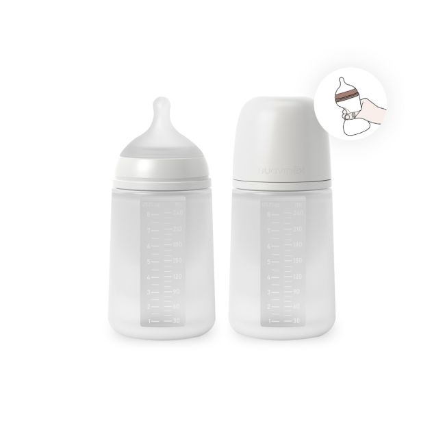 Biberon din silicon, 240ml, Colour Essence SX Pro debit mediu, transparent JEM8426420081214