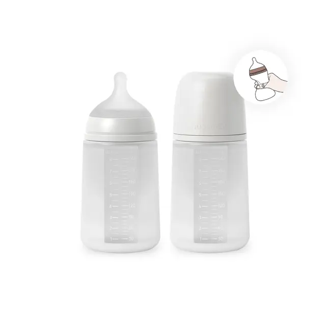 Biberon din silicon, 240ml, Colour Essence SX Pro debit mediu, transparent JEM8426420081214