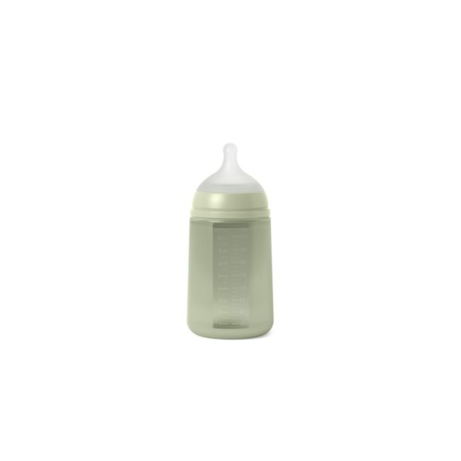 Biberon din silicon, 240ml, Colour Essence SX Pro debit mediu, verde JEM8426420081184
