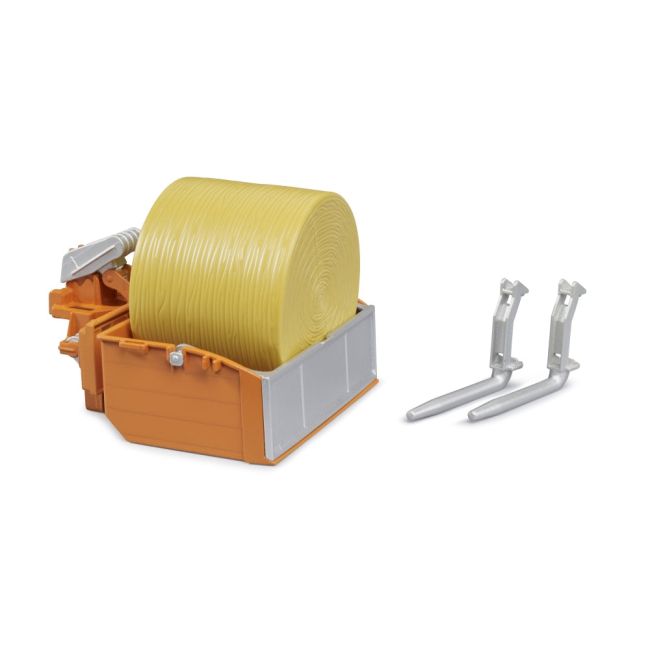 Bruder - Accesorii pentru tractor Lada de incarcare furci si un balot rotund ARTBR02353