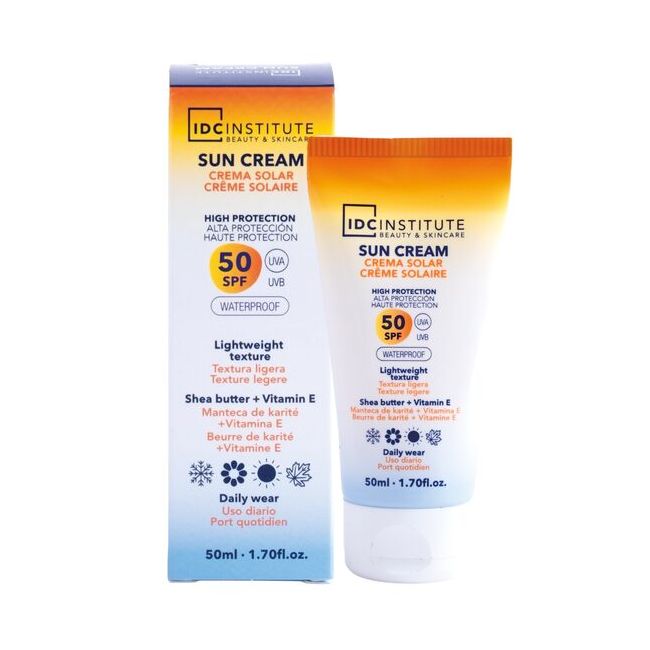 Crema cu  protectie solara SPF 50 Waterproof, 90351,  IDC Institute, 50 ml