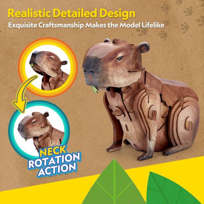 Cubic Fun - National Geographic Animale Salbatice Puzzle 3D Capibara 56 piese ARTCUDS1177h