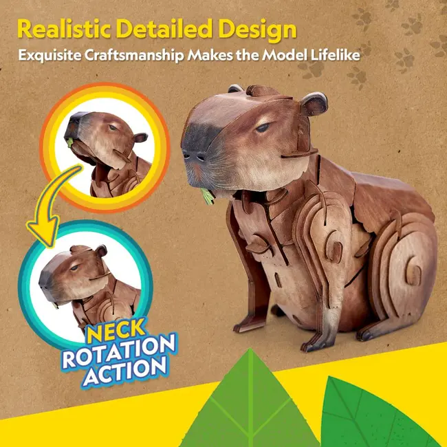 Cubic Fun - National Geographic Animale Salbatice Puzzle 3D Capibara 56 piese ARTCUDS1177h