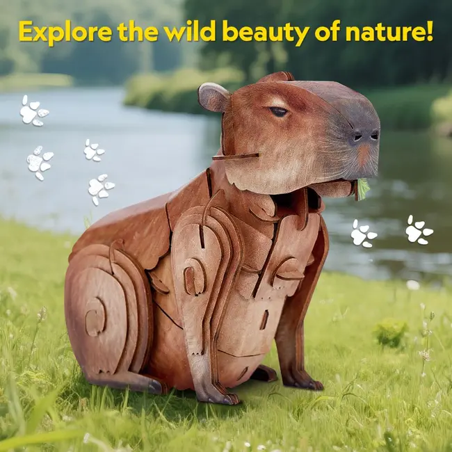 Cubic Fun - National Geographic Animale Salbatice Puzzle 3D Capibara 56 piese ARTCUDS1177h