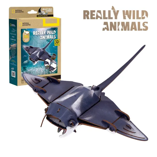 Cubic Fun - National Geographic Animale Salbatice Puzzle 3D Diavol de mare 53 piese ARTCUDS1178h